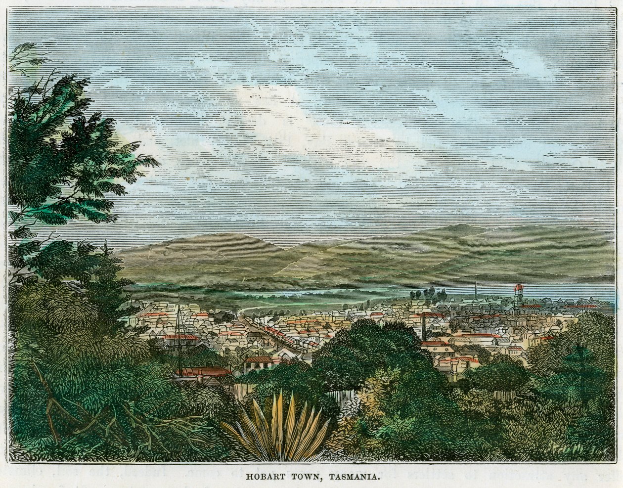 Město Hobart, Tasmánie, Austrálie, c1880 od Unbekannt