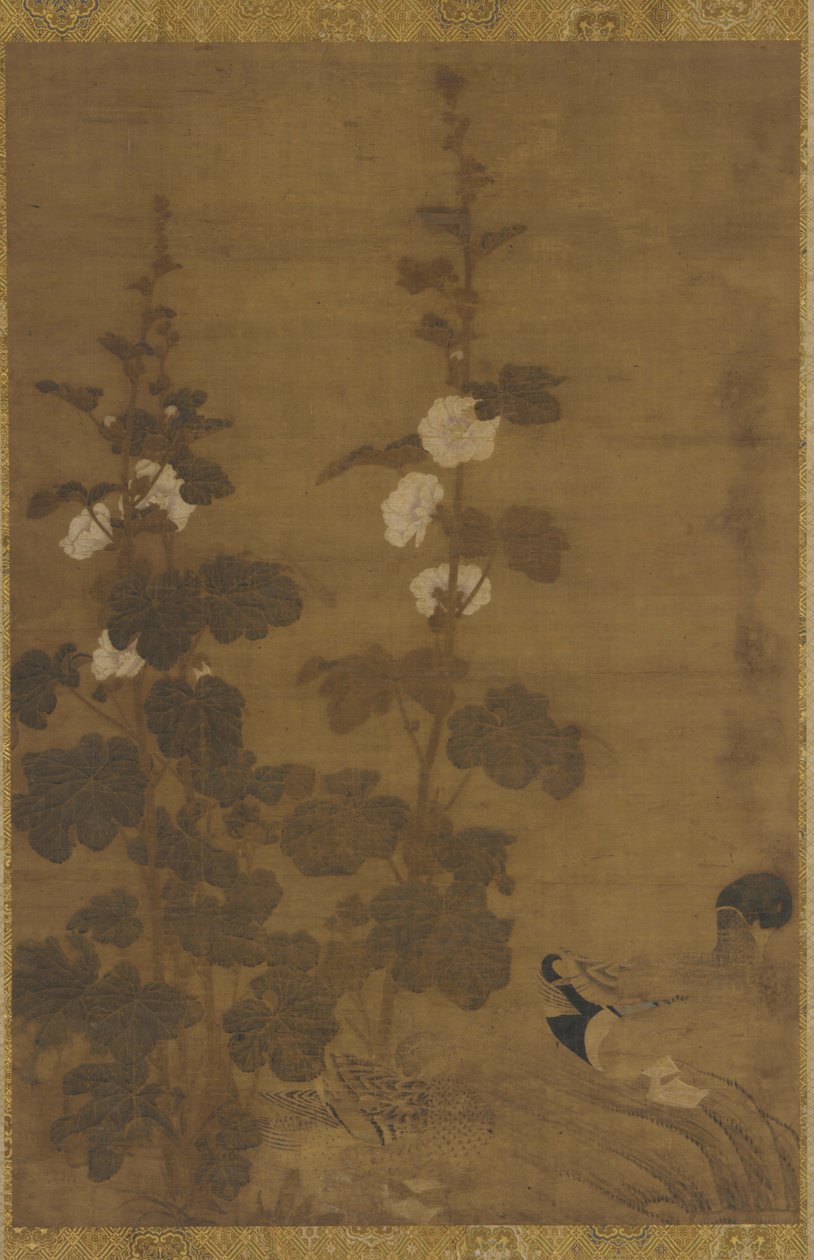 Hollyhocks a kachny, dynastie Ming, 1368-1644. od Unbekannt