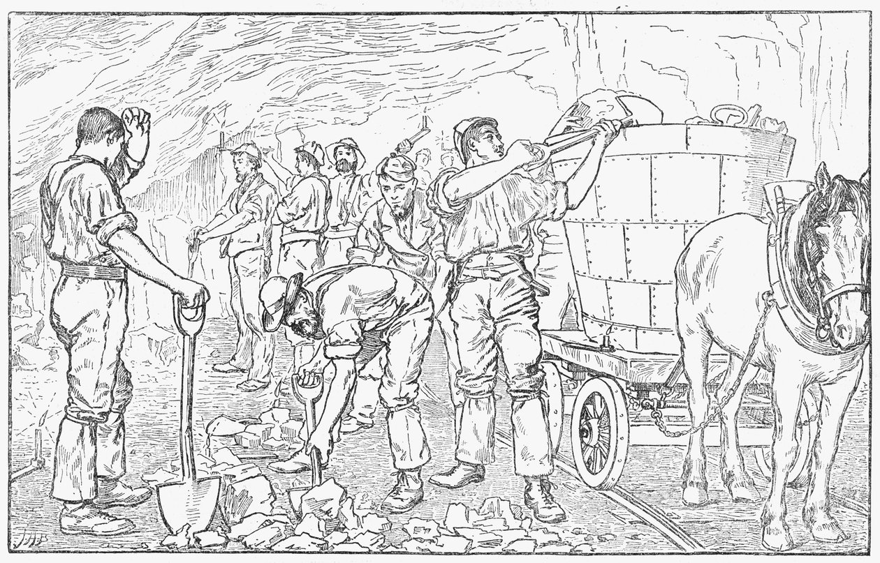 Uvnitř solného dolu Cheshire, 1889 od Unbekannt