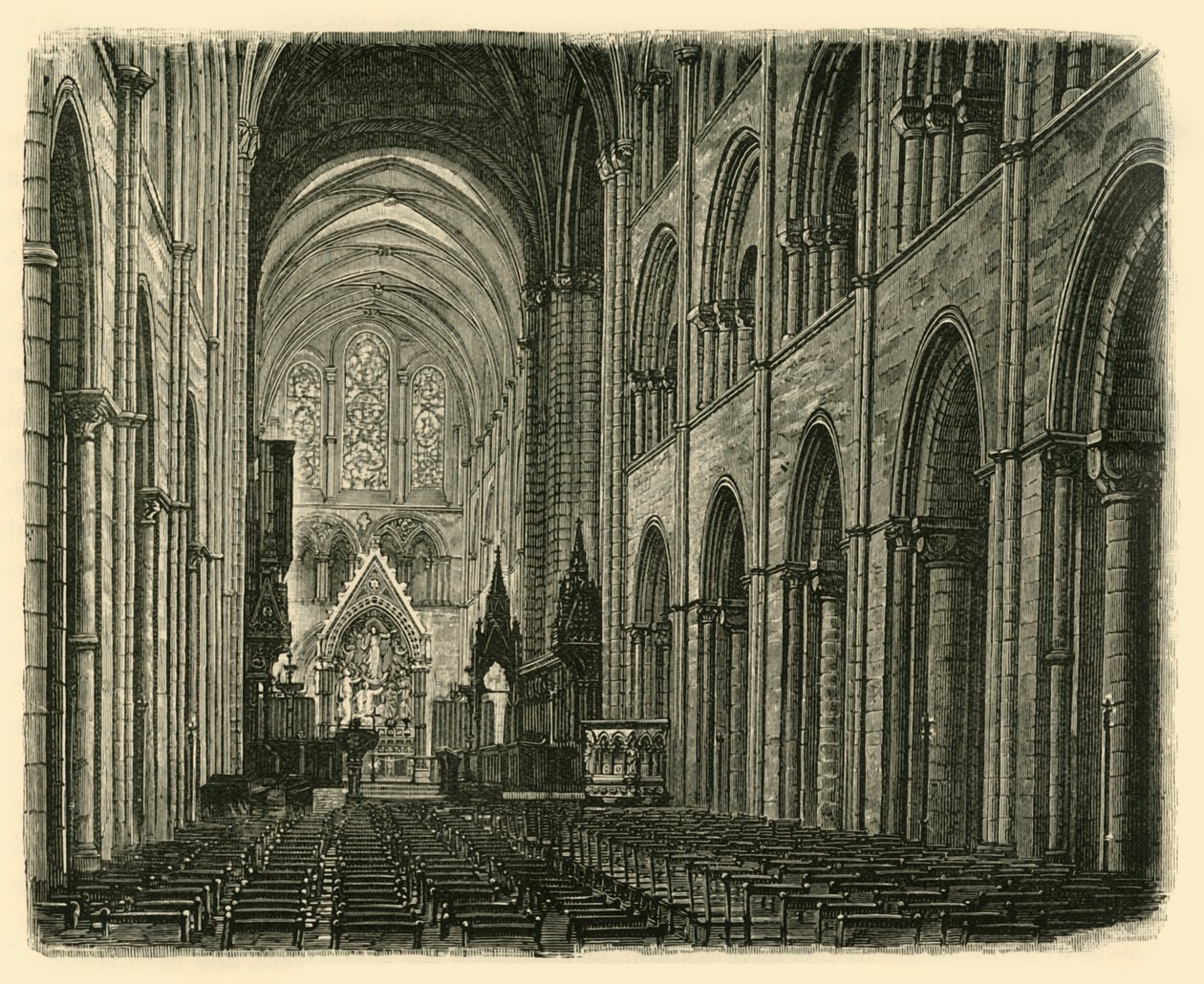 Interiér Chichesterské katedrály při pohledu na východ, 1898. od Unbekannt