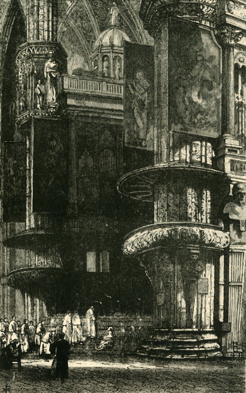 Interiér milánské katedrály, 1890. od Unbekannt