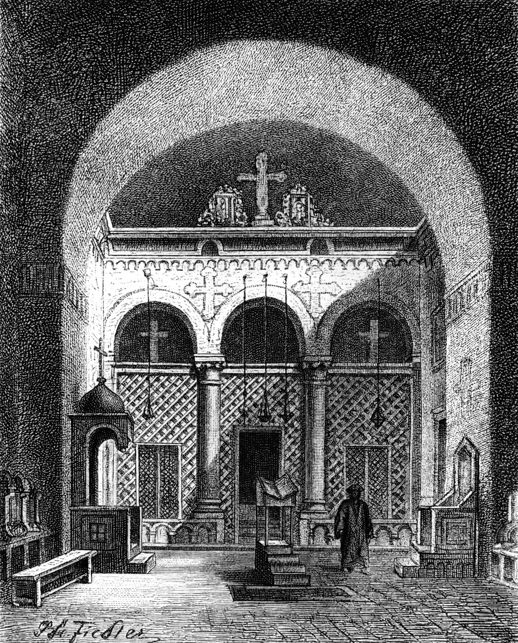 Interiér kostela, Egypt, 1881 od Unbekannt
