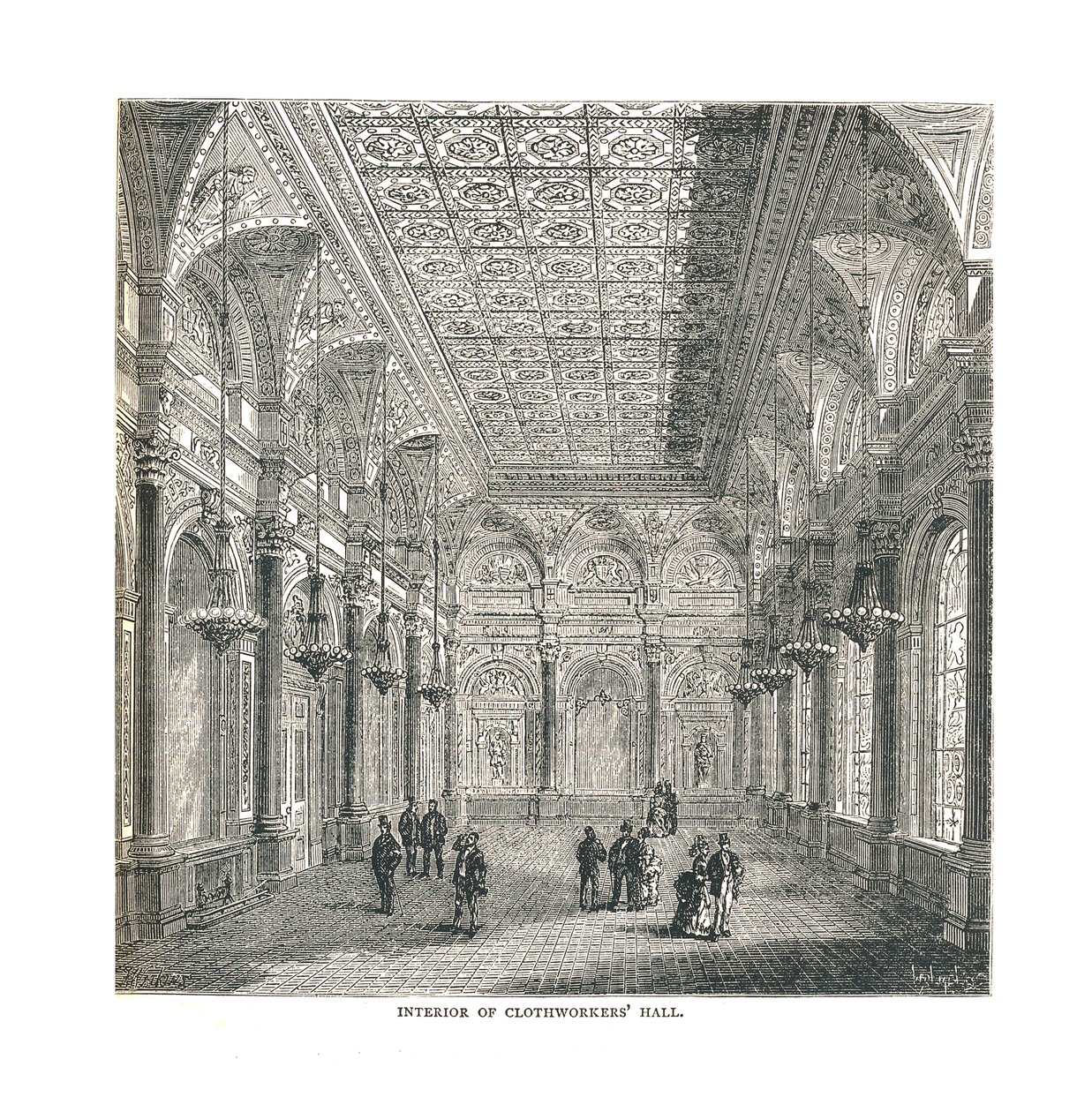 Interiér soukennické haly, 1878 od Unbekannt