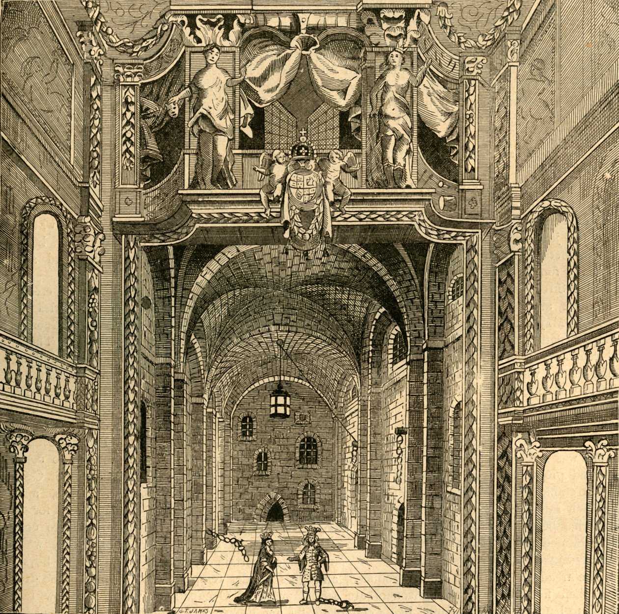 Interiér divadla Dukes, c1673, 1897. od Unbekannt