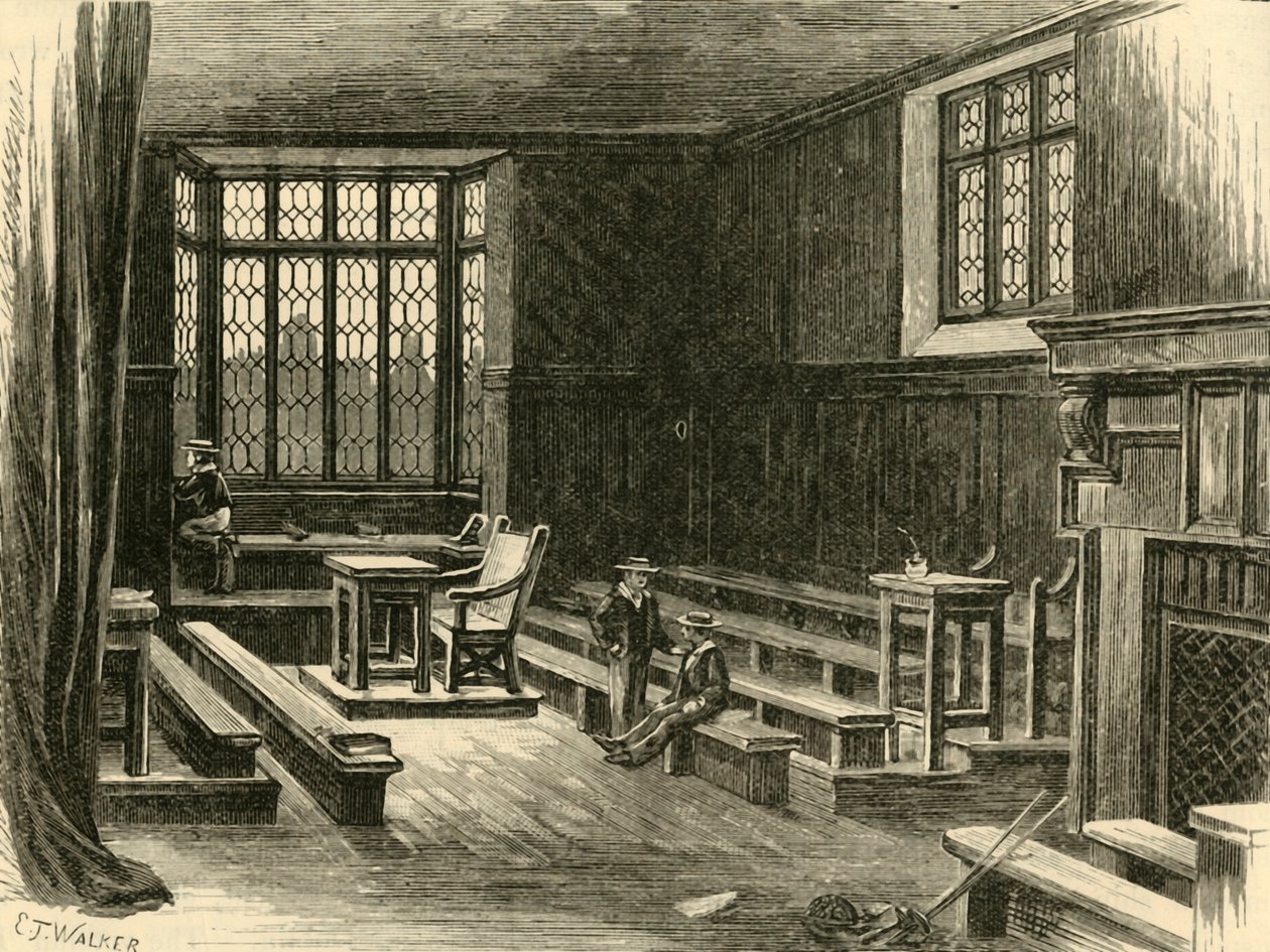 Interiér staré školní místnosti, 1898. od Unbekannt