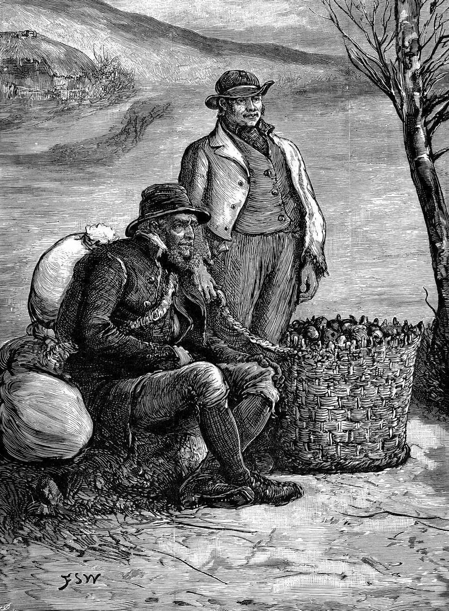 Irští farmáři nosící domů své sadbové brambory, 1888 od Unbekannt