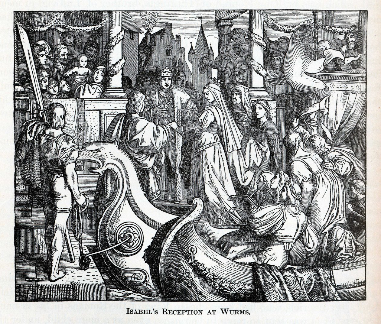 Isabels Reception ve Worms, 1882 od Unbekannt