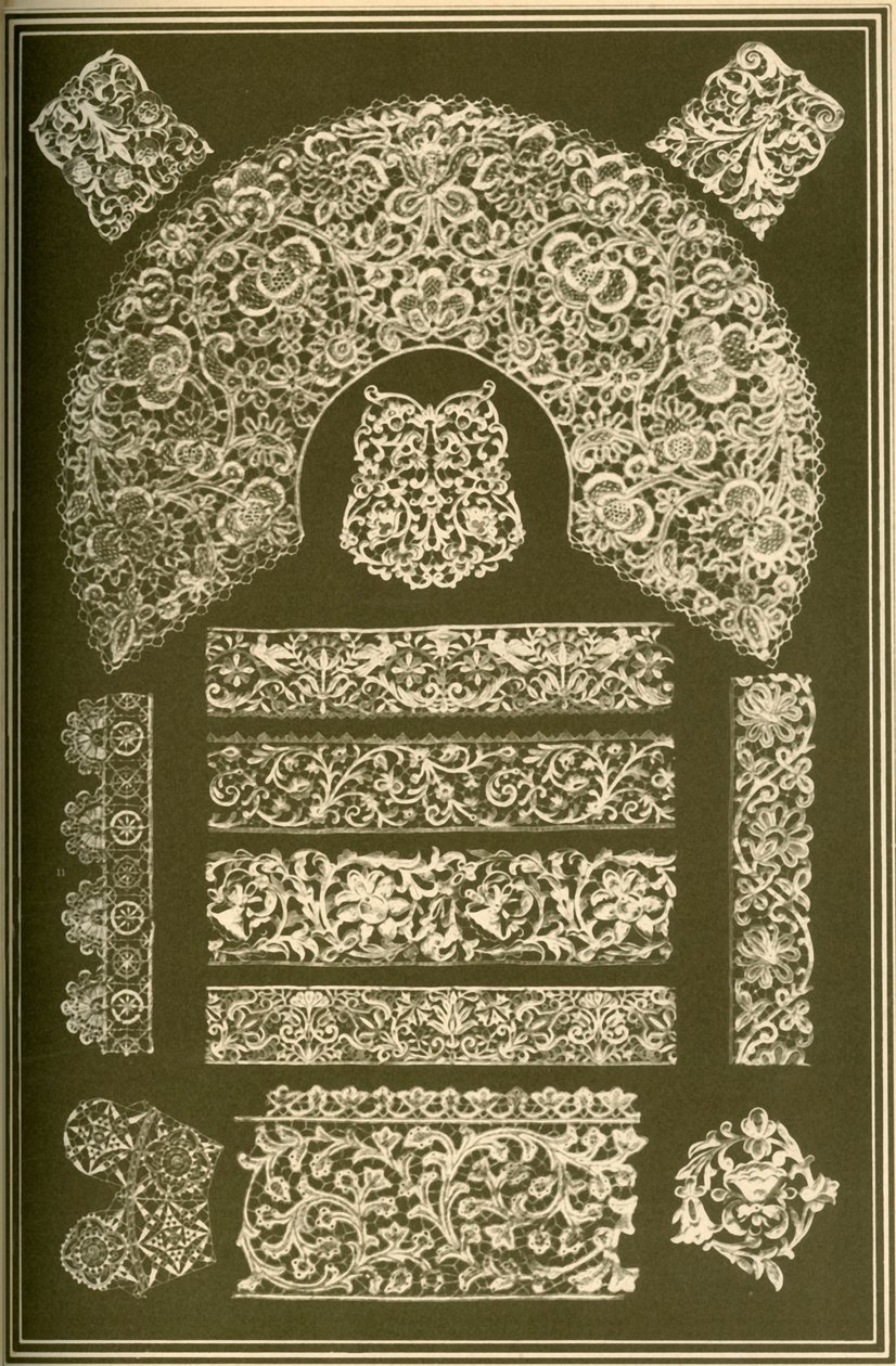 Italian Renaissance lace, 1898.    1204613   cs       czech Successfully Translated  Original: Vid udsigt over et landskab med store bakkedrag om et engstrøg. Vestfyn? Translat: Vid udsigt over et landskab med store bakkedrag om et engstrøg. Vestfyn? 12713 od Unbekannt