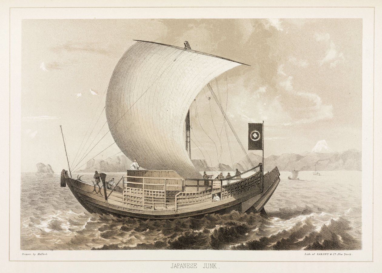 Japonské džunky (Jonque), c 1853-1856 od Unbekannt