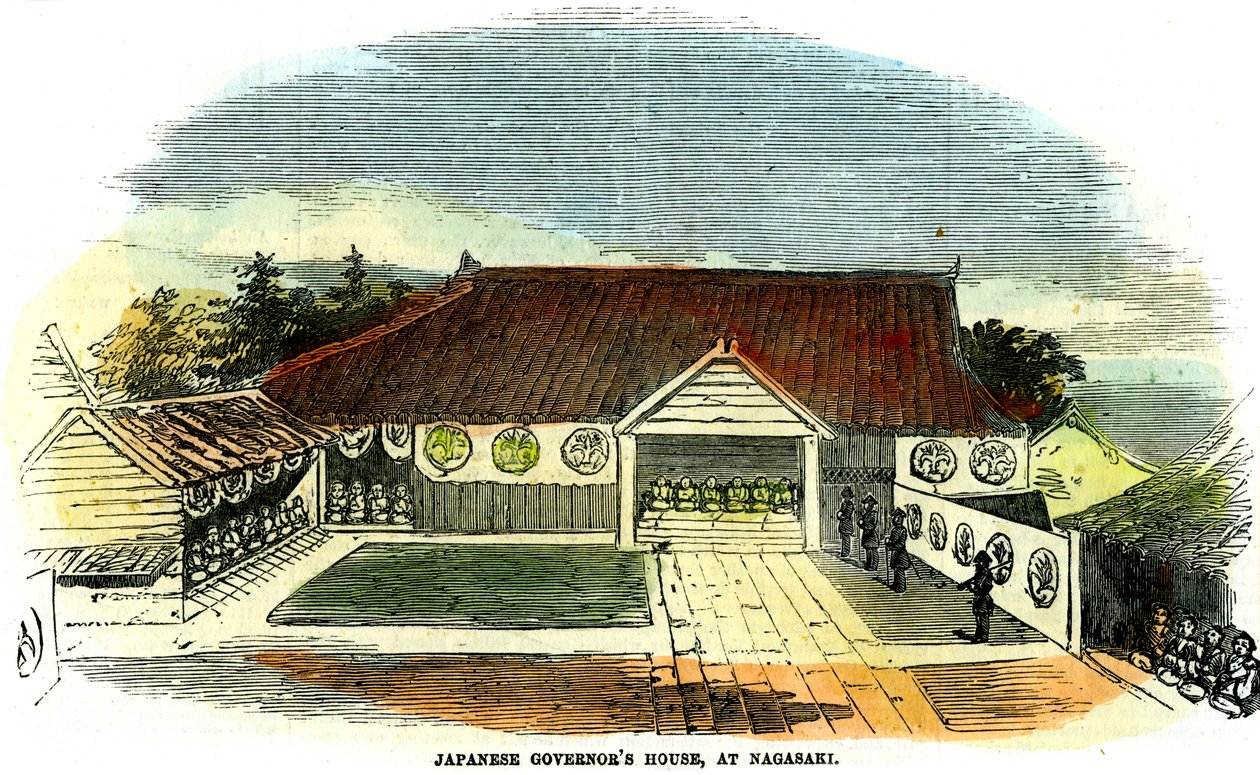 Dům japonských guvernérů v Nagasaki, Japonsko, 1855 od Unbekannt