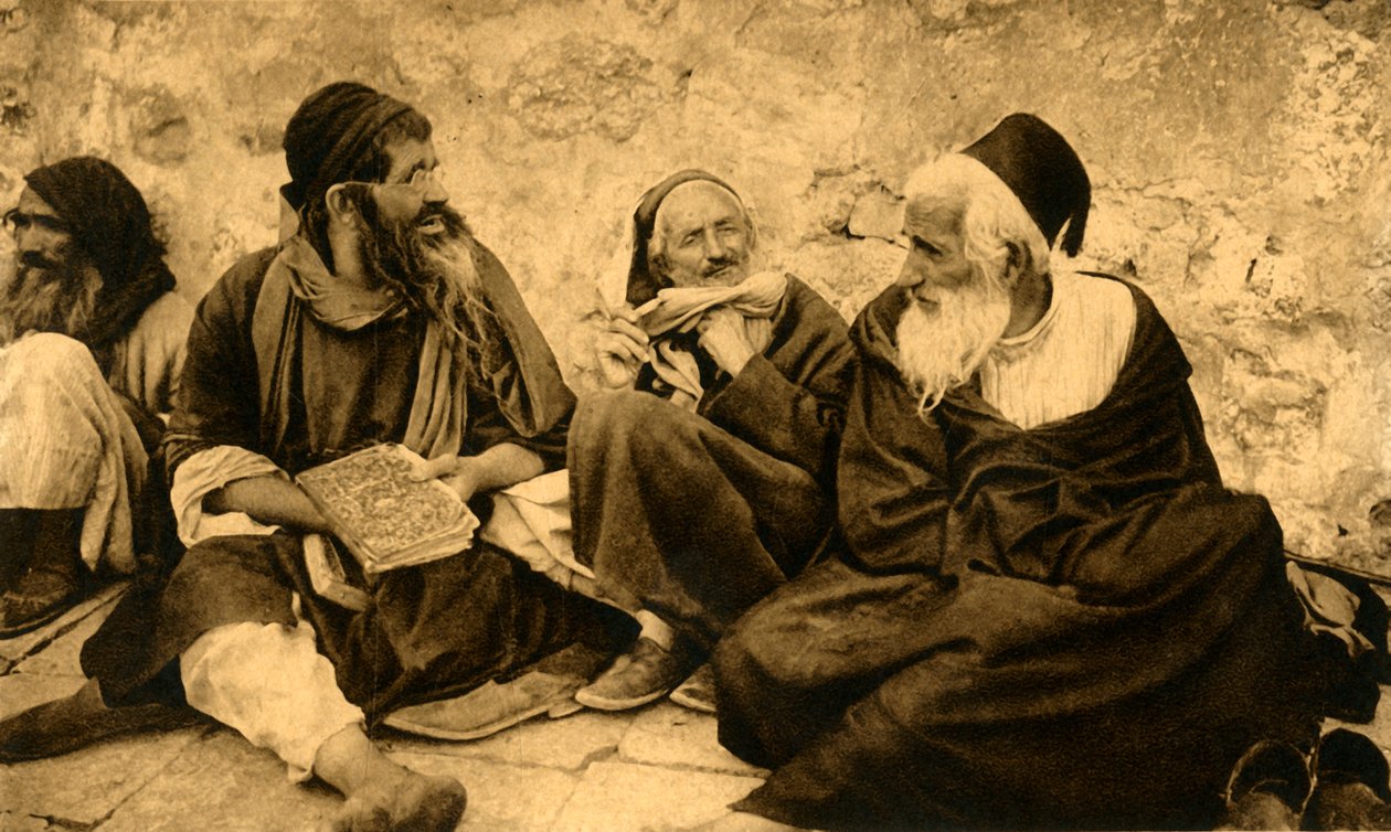 Jeruzalém – Židé u Zdi nářků, c1918-c1939. od Unbekannt