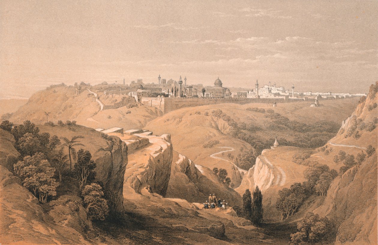 Jeruzalém od cesty vedoucí do Bethany, 1855. od Unbekannt