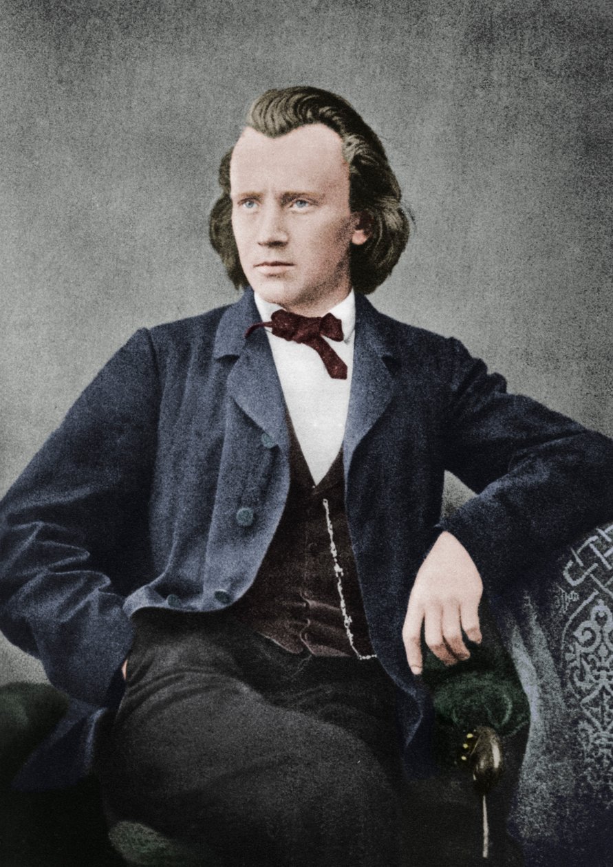 Johannes Brahms 1833-1897, německý skladatel a pianista, c1866 od Unbekannt