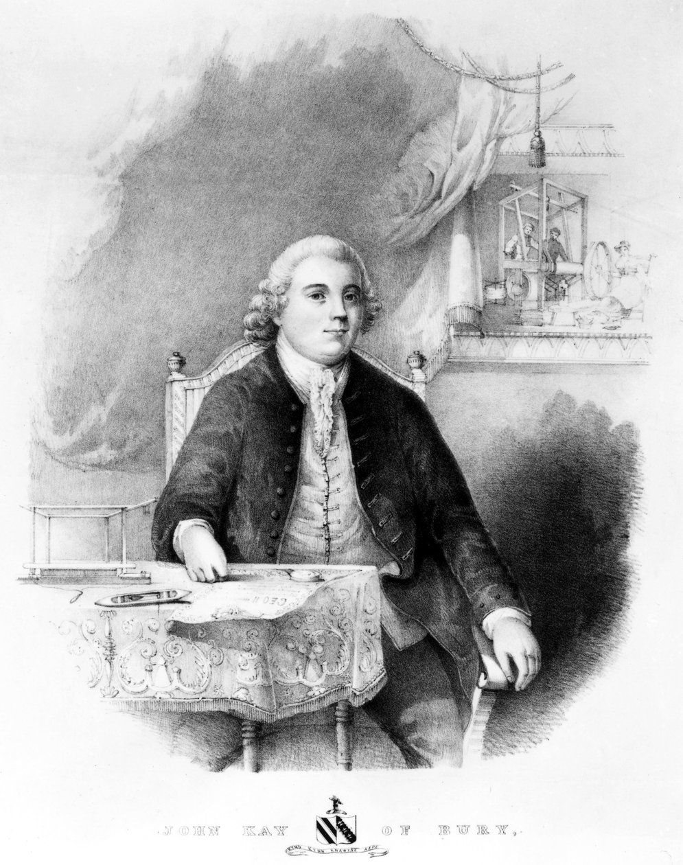 John Kay, anglický vynálezce, c 1755 od Unbekannt