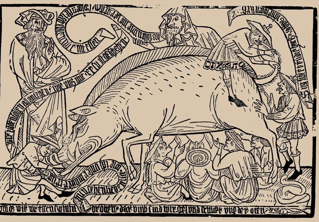 Židé v Judensau zasévají, asi 1470. od Unbekannt
