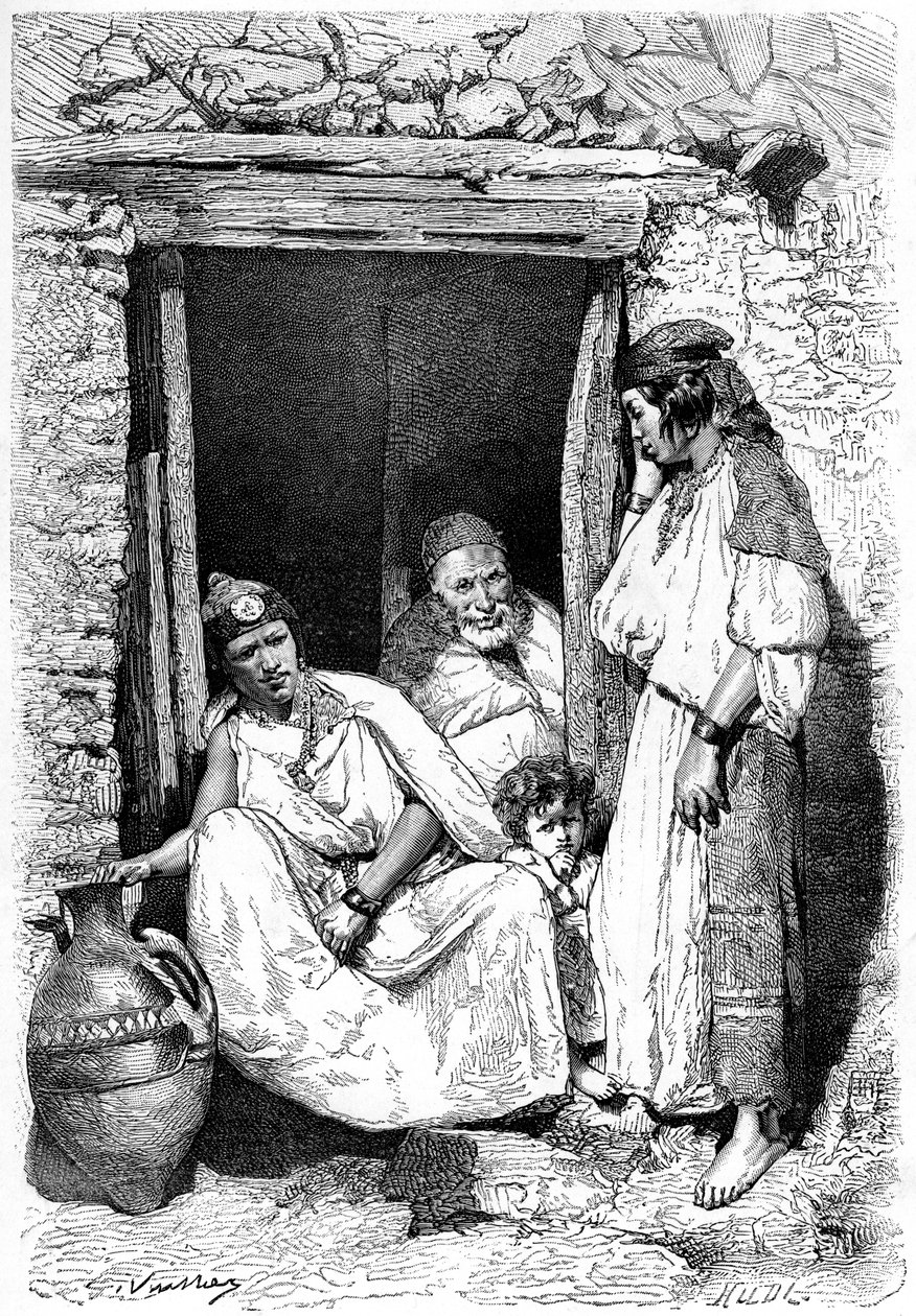 Rodinná skupina Kabyle, Alžírsko, c1890 od Unbekannt