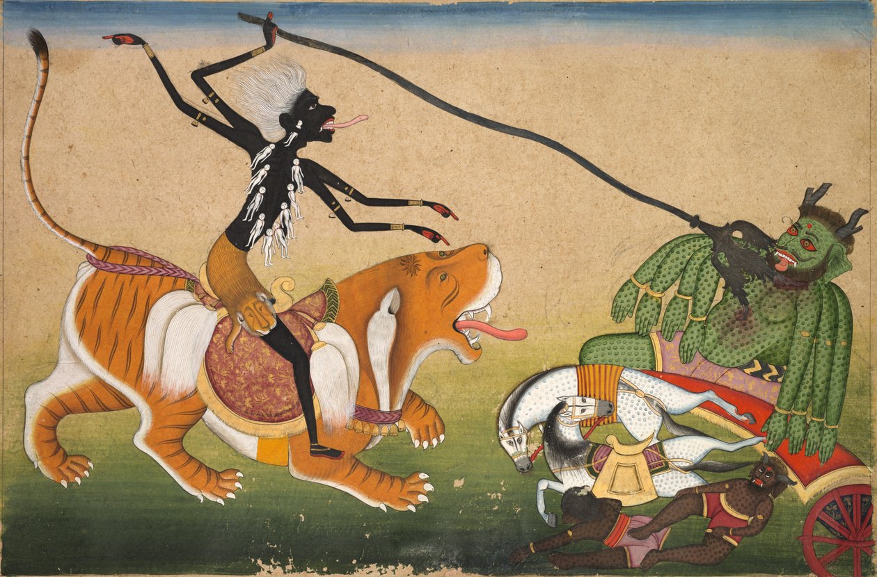 Kali útočí na Nisumbhu, c. 1740. od Unbekannt