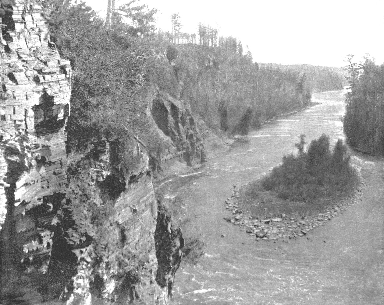 Řeka Kaministiquia, pod vodopády Kakabeka, Kanada, c1900. od Unbekannt