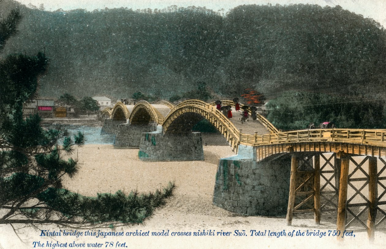 Most Kintai Iwakuni, Japonsko, počátek 20. století od Unbekannt