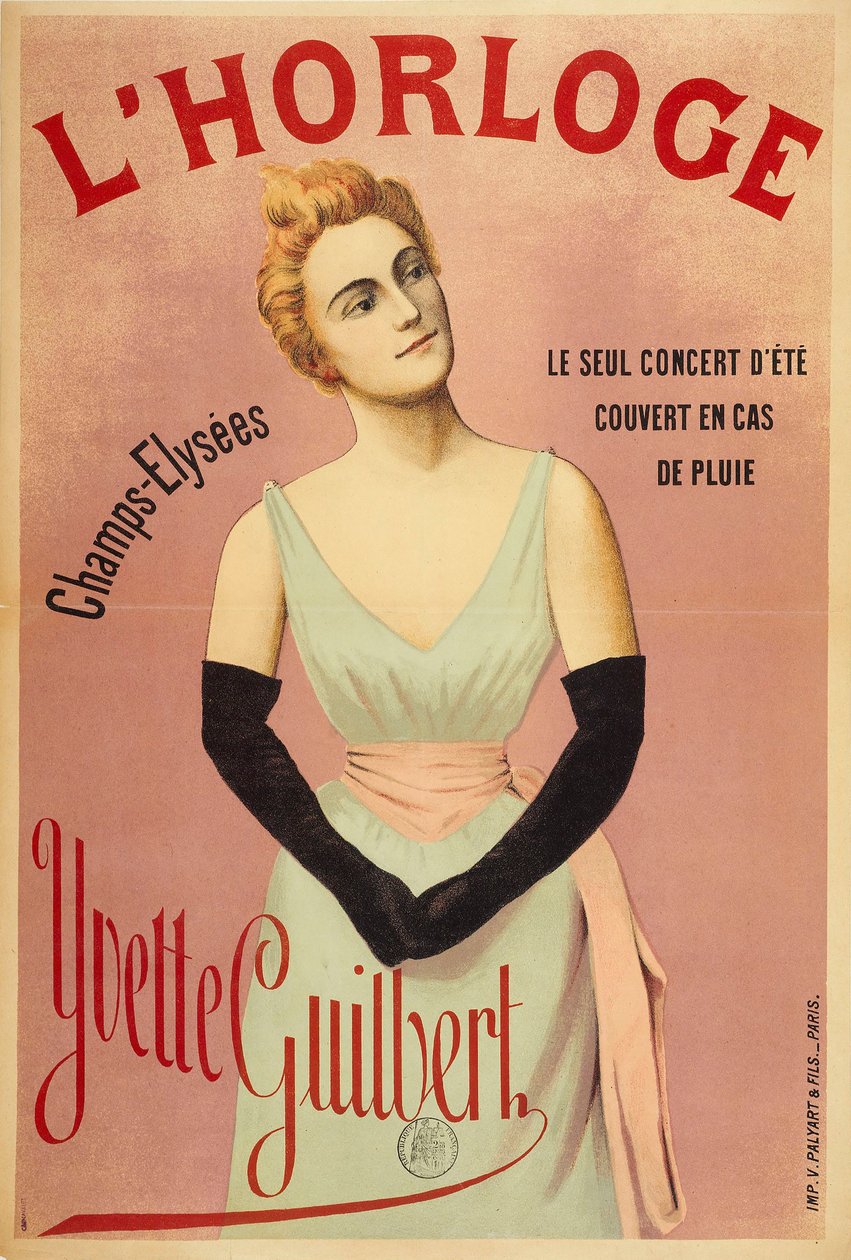Hodiny: Yvette Guilbert, asi 1890-1895. od Unbekannt