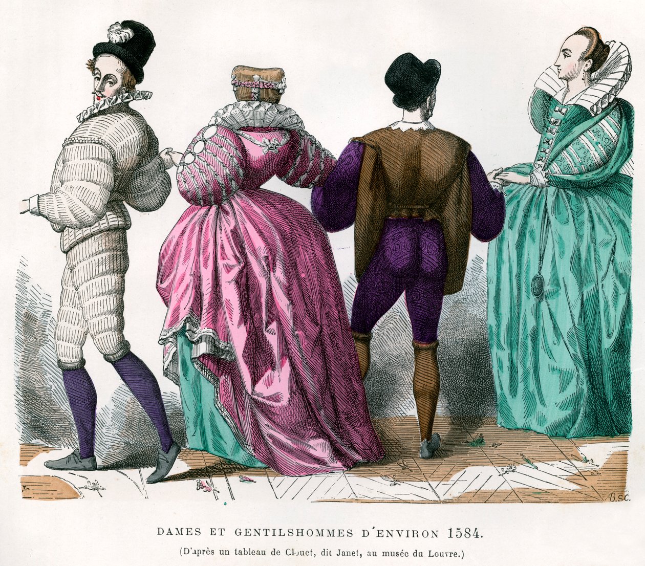 Dámy a pánové asi z let 1584, 1882-1884 od Unbekannt