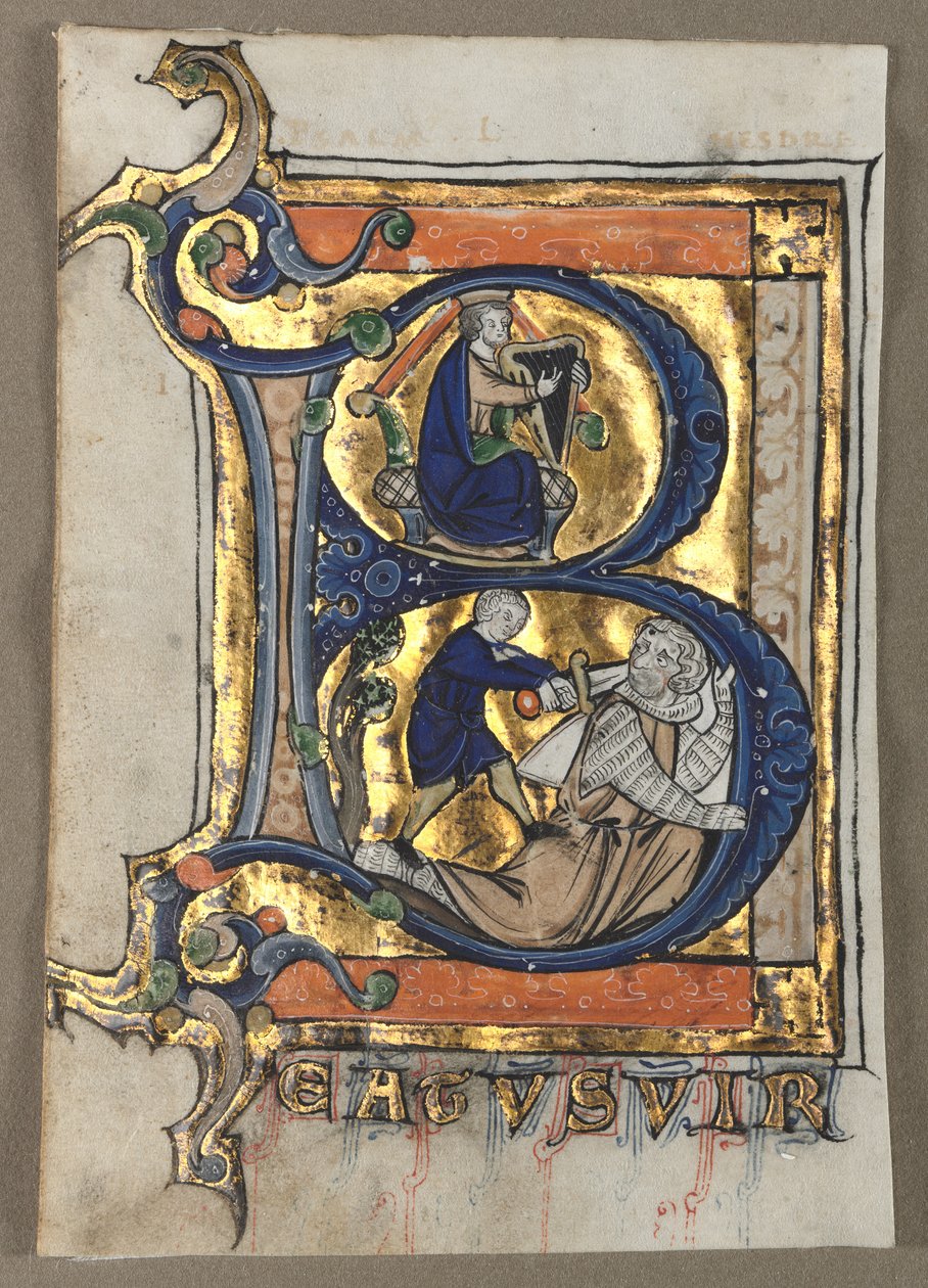 Listy vyříznuté ze žaltáře sedm, c. 1260. od Unbekannt
