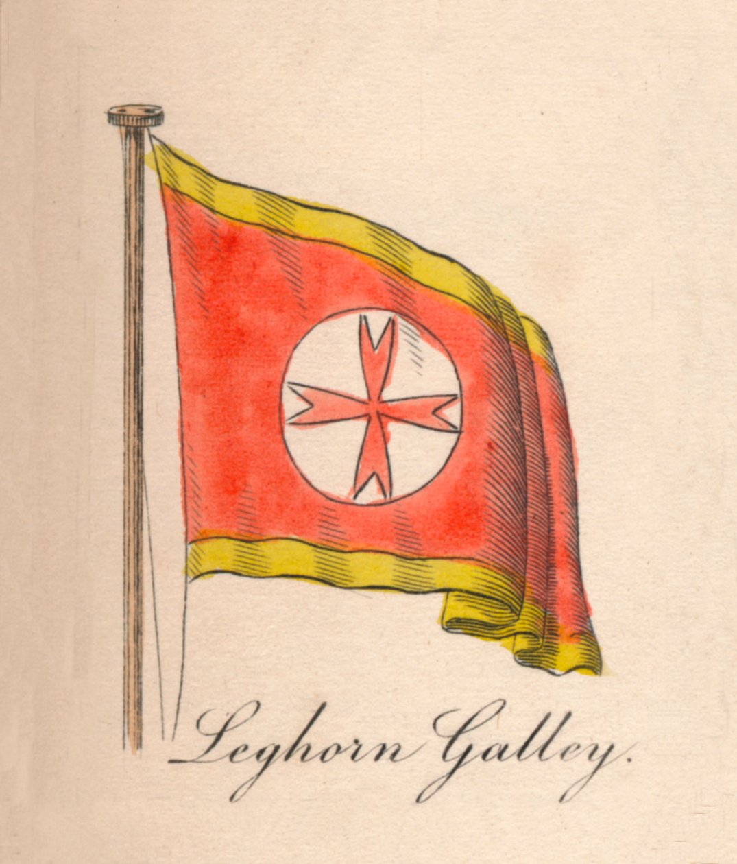 Leghorn Galley, 1838 od Unbekannt