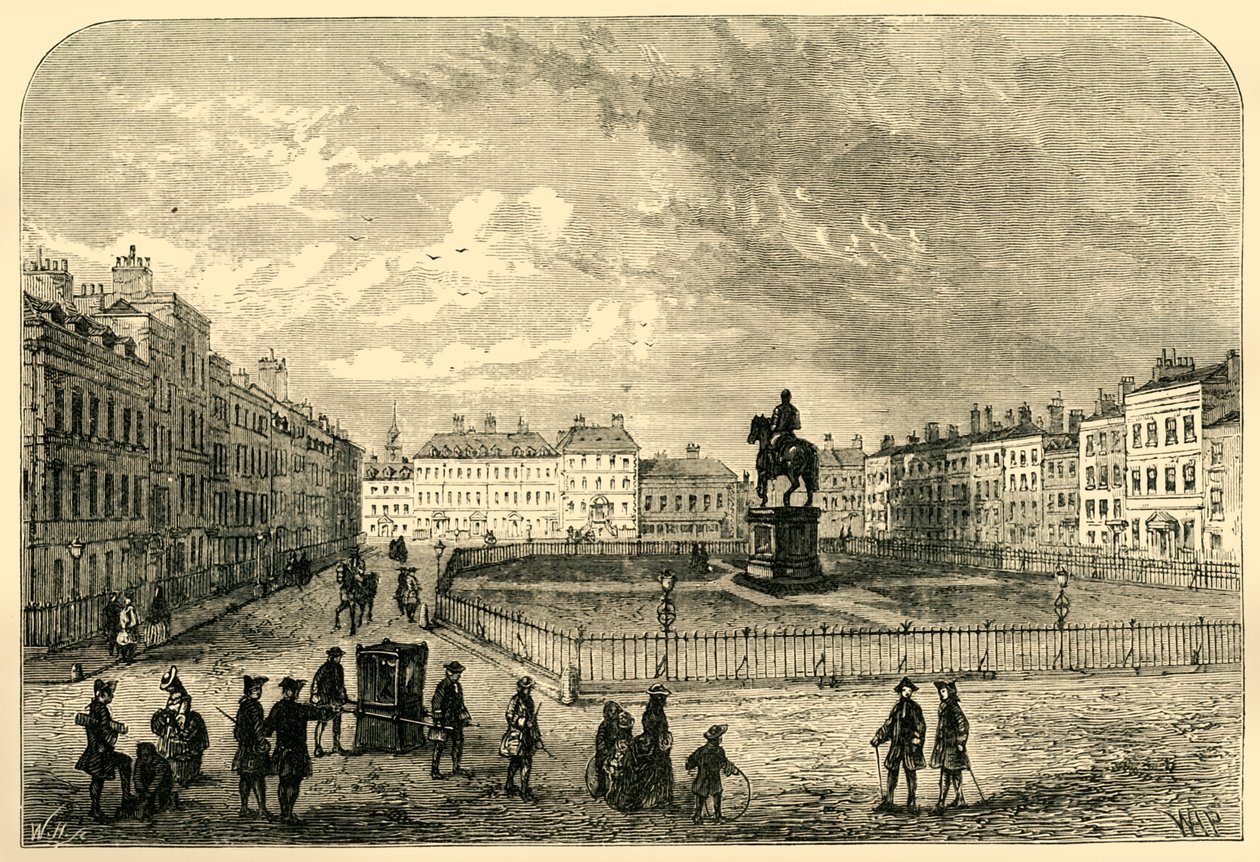 Leicester Square, asi 1750, 1881. od Unbekannt