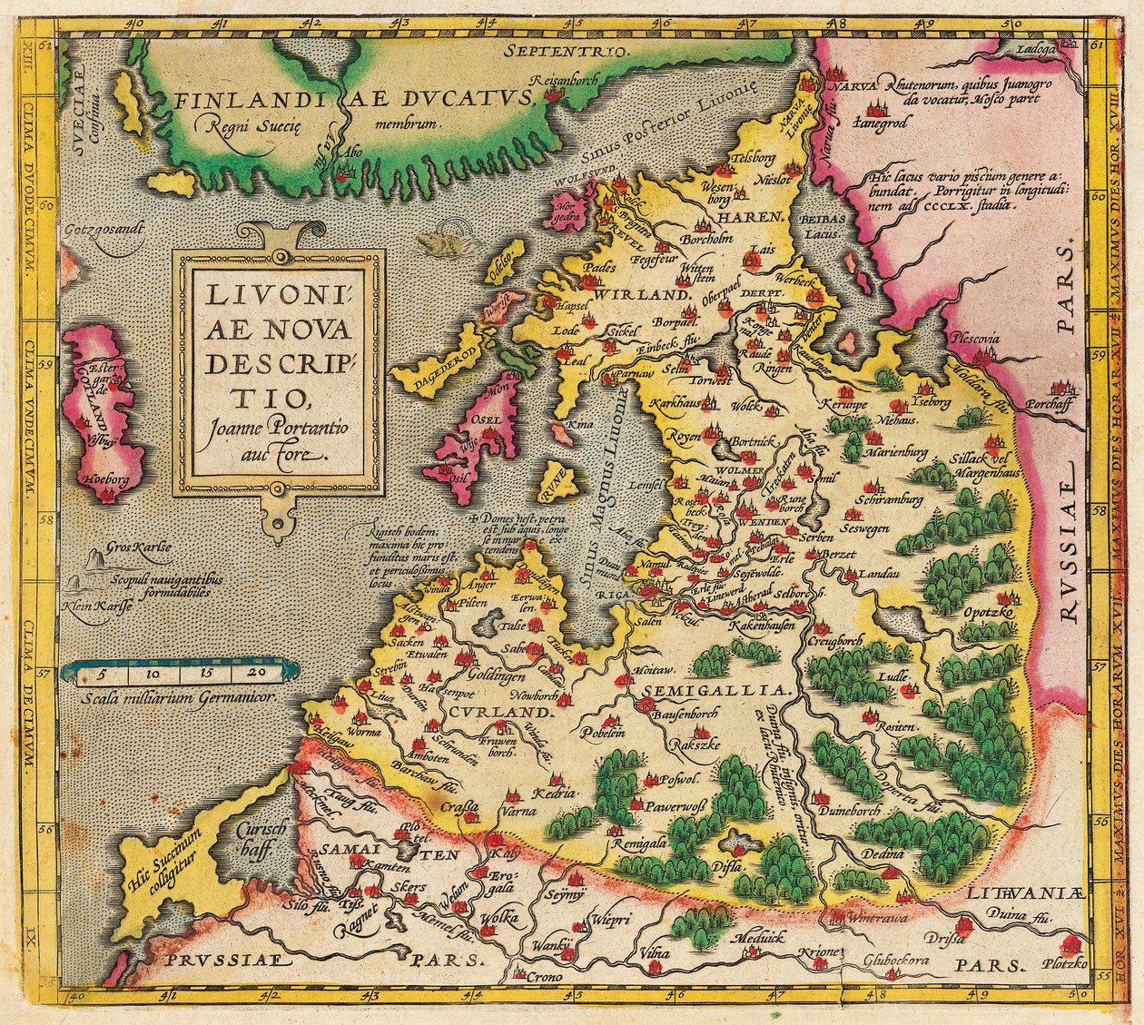 Mapa Livonska, Nová mapa Livonska, 1573-1578 od Unbekannt