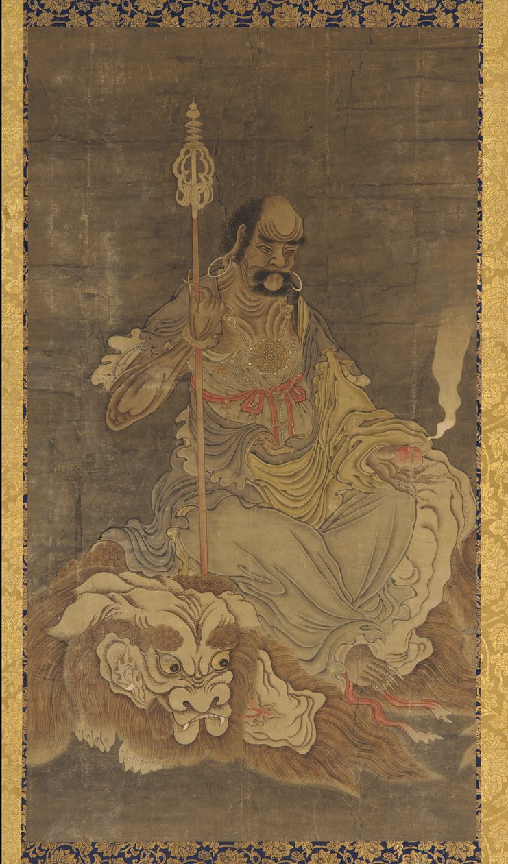 Lohan, sedící na lvu, dynastie Ming, 1368-1644. od Unbekannt