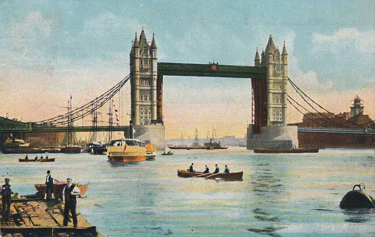 Londýn - Tower Bridge, 1908. od Unbekannt
