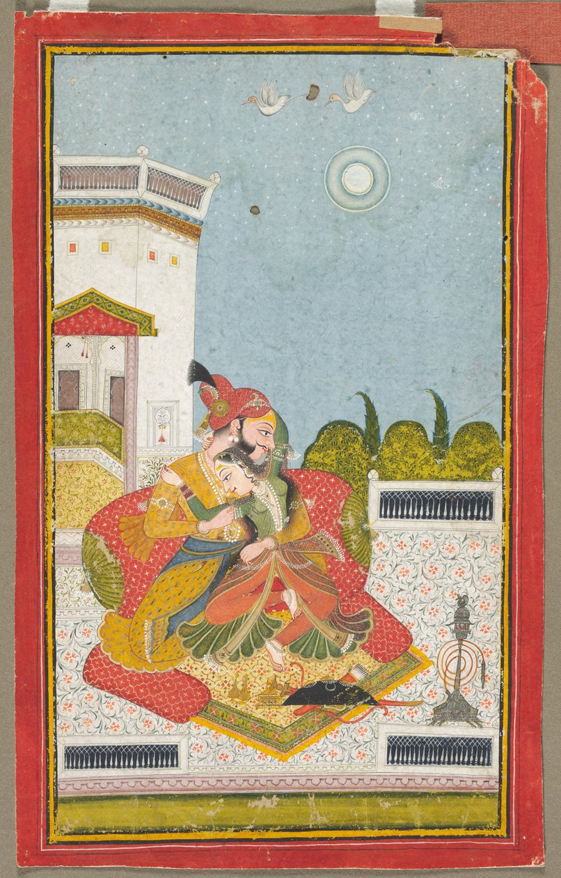 Lovers Embracing Raga Malkaus, c. 1760. od Unbekannt