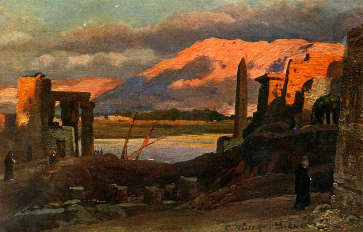 Luxor a Thébské hory, c1918-c1939. od Unbekannt