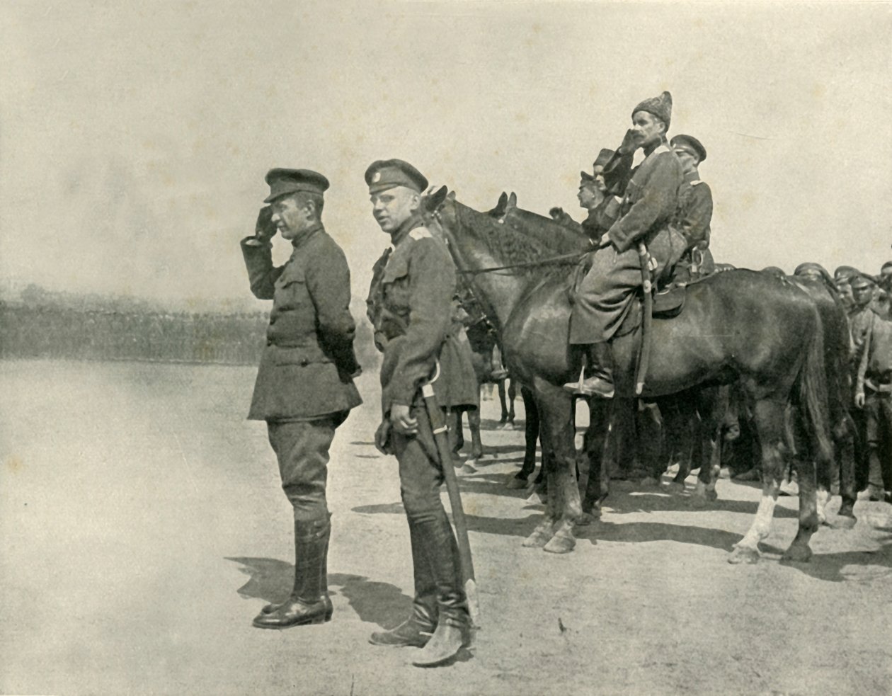 M. Kerensky Saluting The Troops, červenec 1917, 1919. od Unbekannt