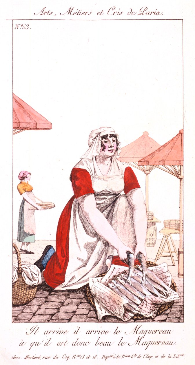 Prodavač makrel, 1826 od Unbekannt