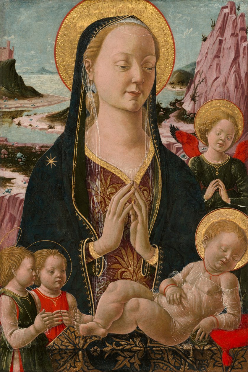 Madona a dítě s anděly, c. 14551470. od Unbekannt