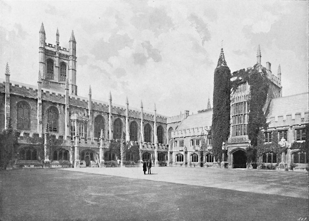 Magdalen College-Claister and Bell and Founders Towers, c1896 od Unbekannt