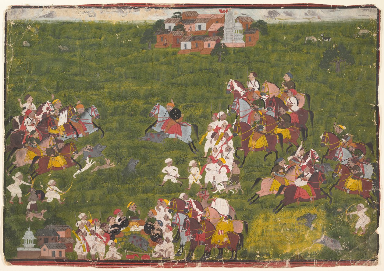 Maharana Sangram Singh Lov na divokou borku, Ca. 1725. od Unbekannt