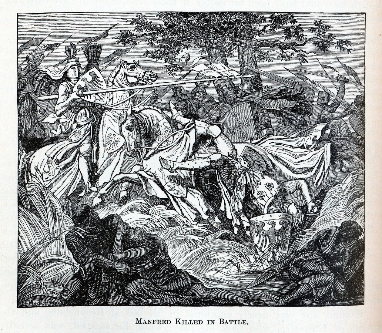 Manfred zabit v bitvě, 1882 od Unbekannt