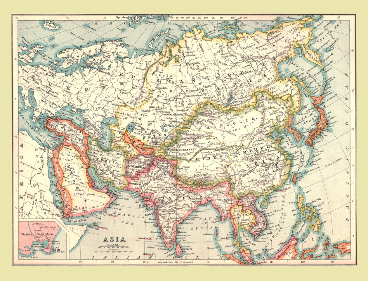 Mapa Asie, 1902. od Unbekannt