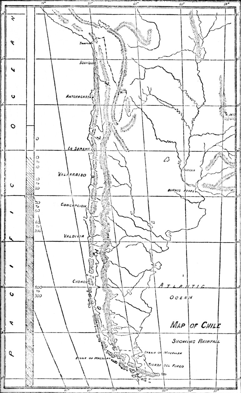 Mapa Chile, 1911 od Unbekannt