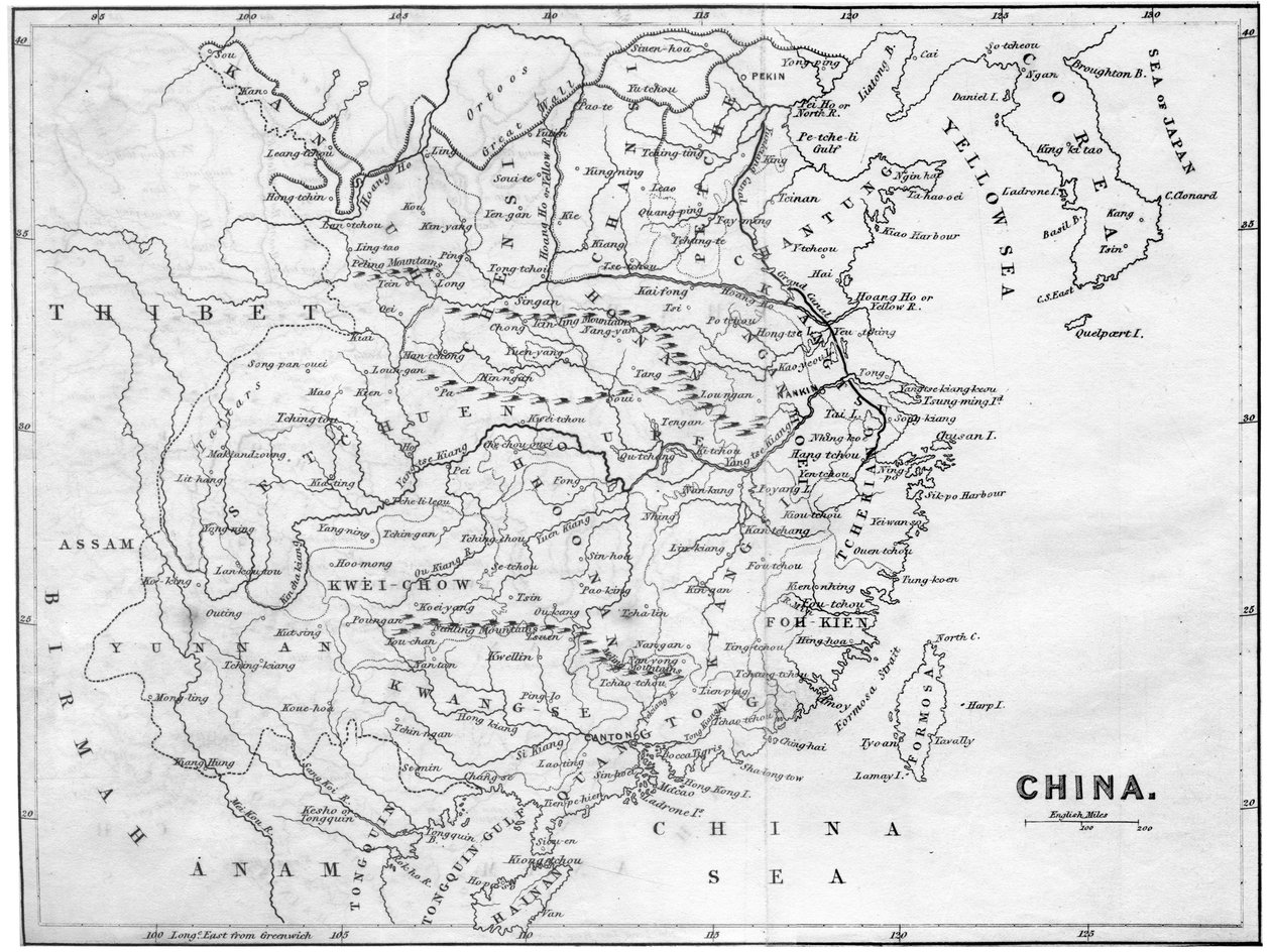 Mapa Číny, 1847 od Unbekannt