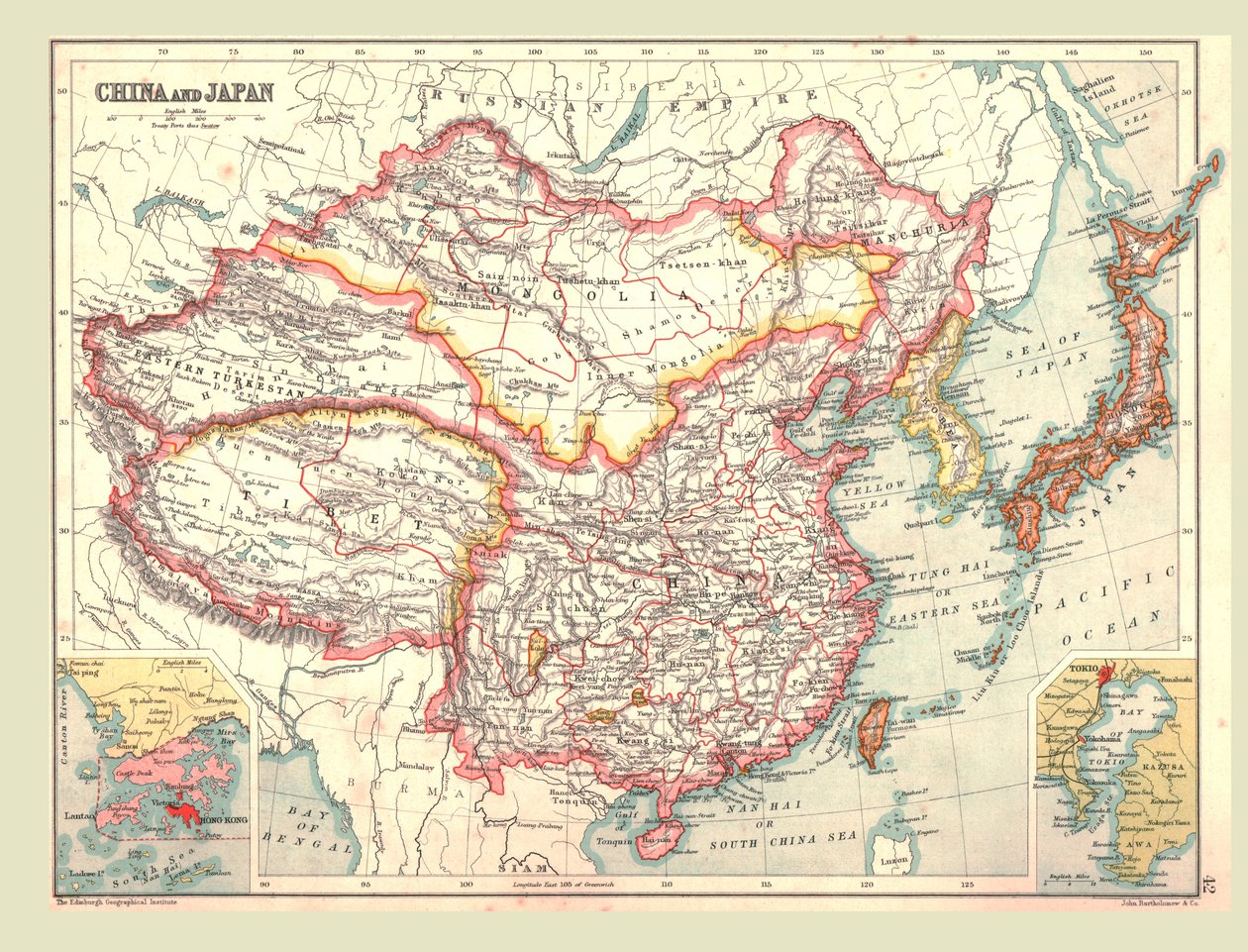 Mapa Číny a Japonska, 1902. od Unbekannt