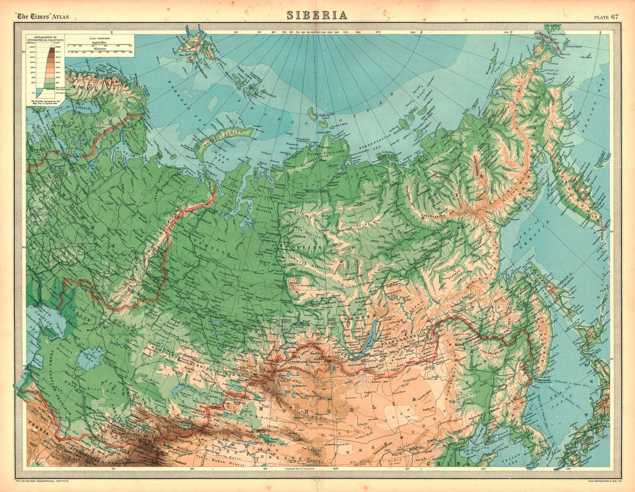 Mapa Sibiře od Unbekannt