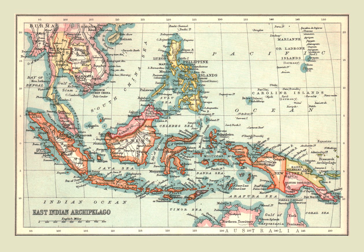 Mapa východoindického souostroví, 1902. od Unbekannt