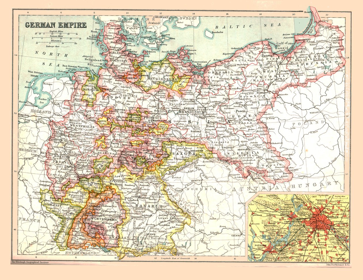 Mapa Německé říše, 1902. od Unbekannt