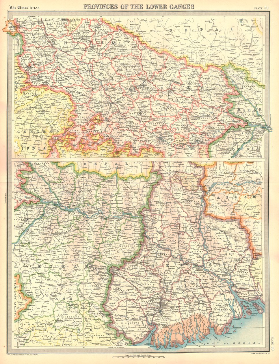 Mapa provincií Dolní Gangy od Unbekannt