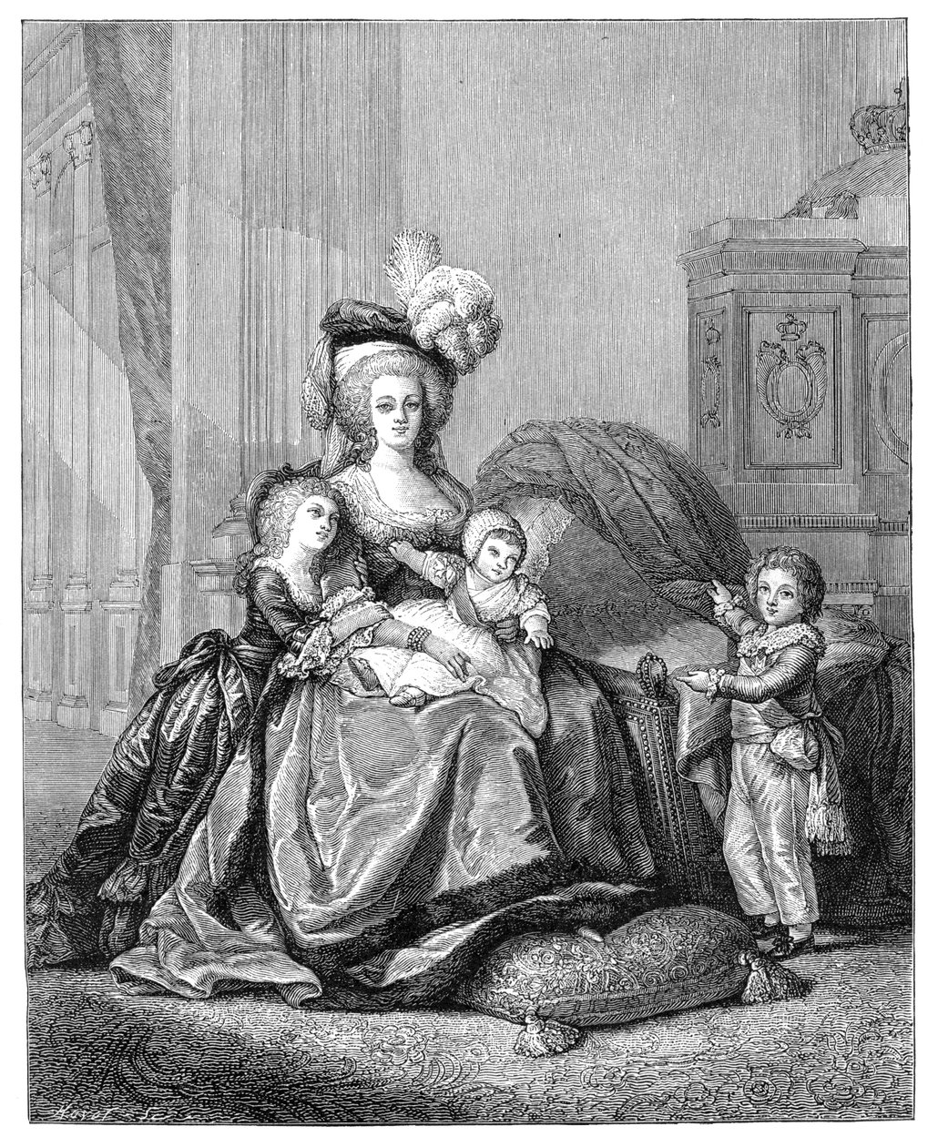 Marie Antoinetta a její děti, c1787, 1885. od Unbekannt