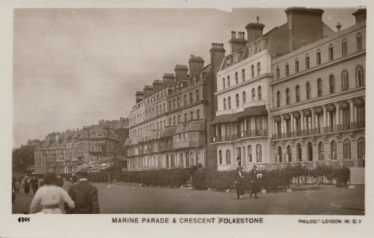 Marine Parade & Crescent Folkestone, konec 19. a začátek 20. století od Unbekannt