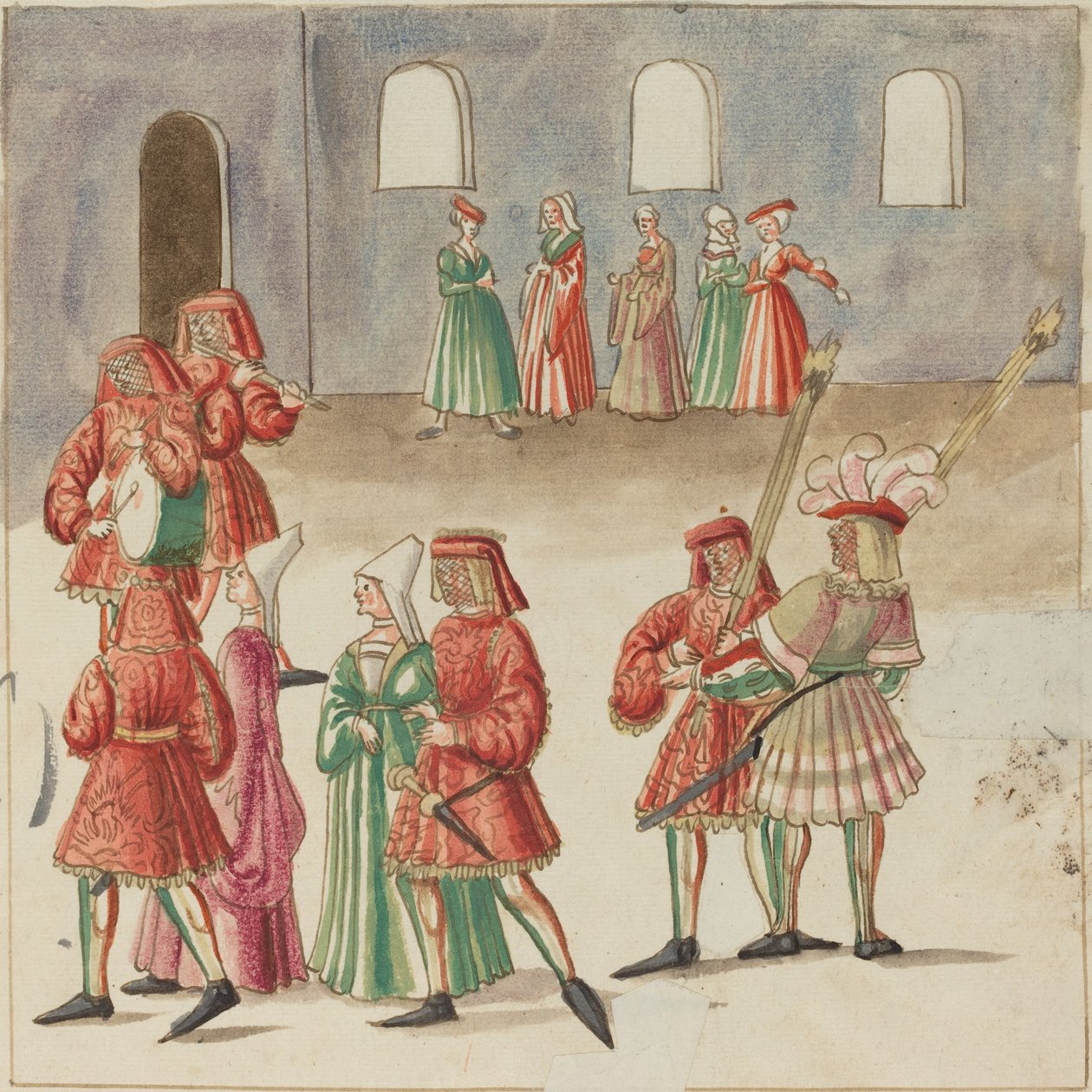 Maškaráda, c. 1515. od Unbekannt